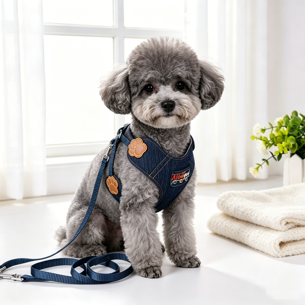 Baby Products On Sale - Denim Blue Paw Pet Harness Vest