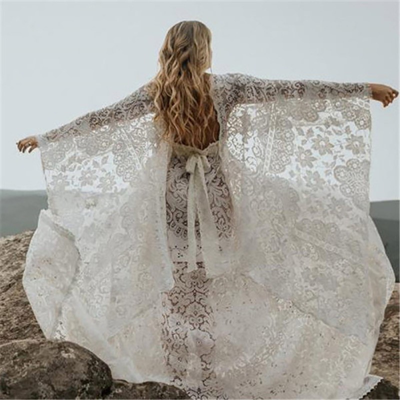 Baby Products Expo - Vintage Lace Maternity Dress Boho Batwing