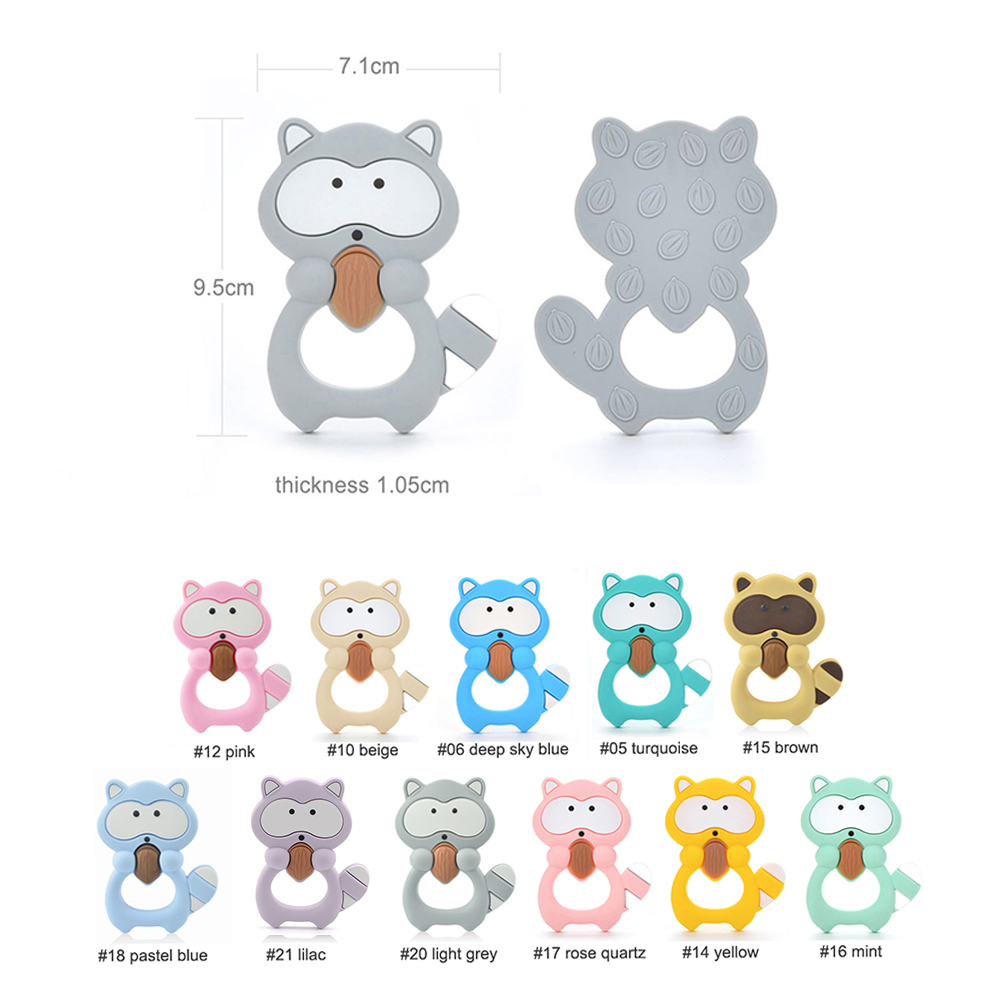 1PC Raccoon Silicone Teether T – Baby Products Expo Bewertung und Preis